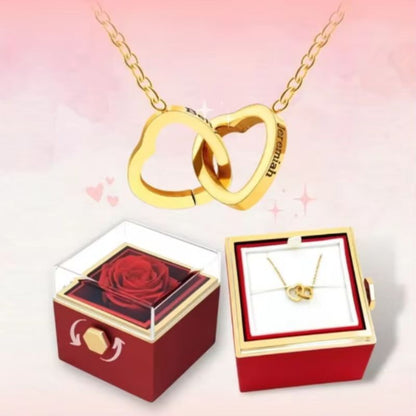 Caja de rosas con collar personalizable