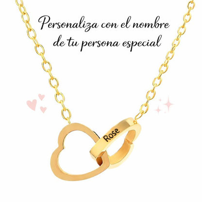 Caja de rosas con collar personalizable